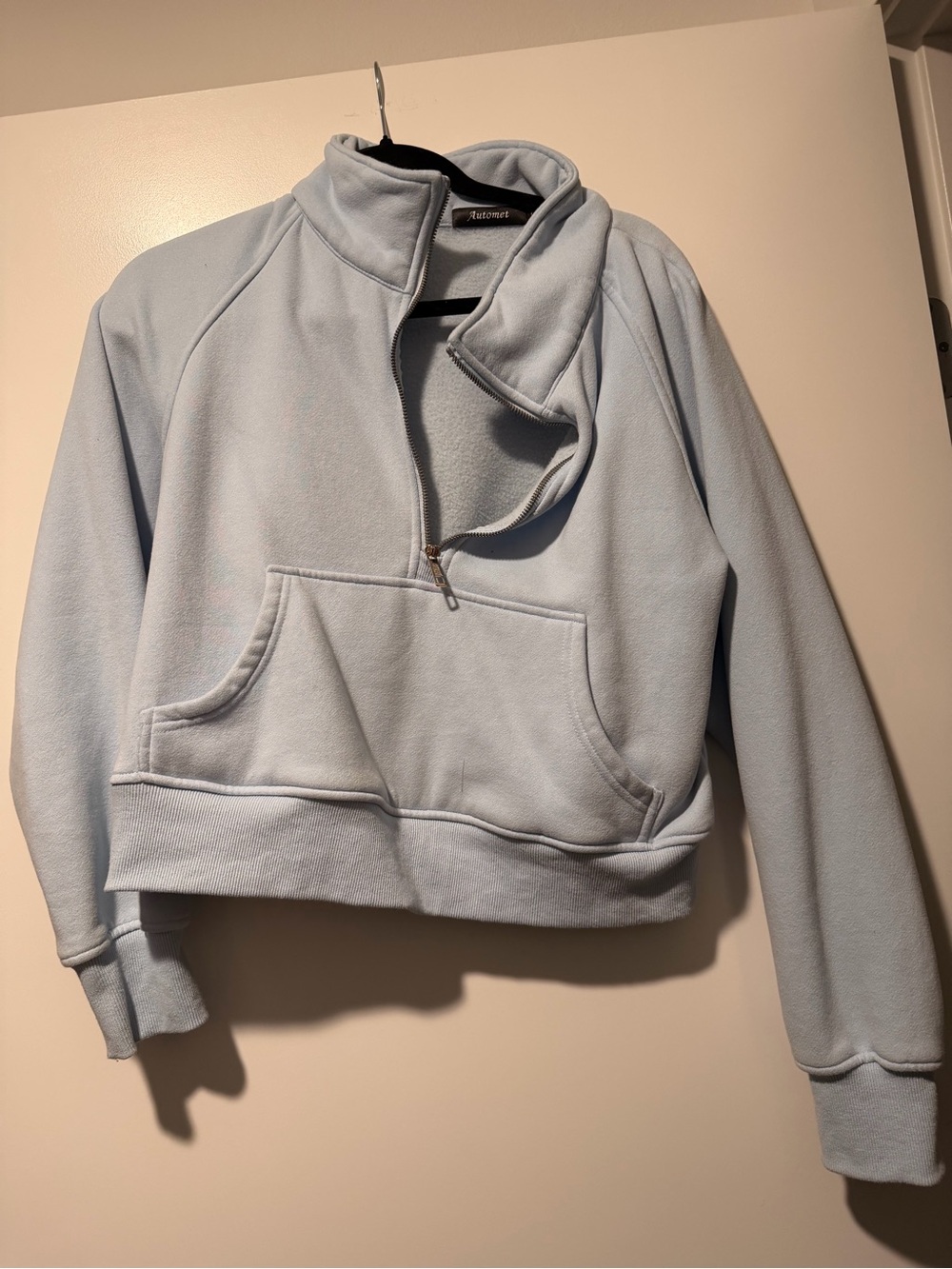 Light Blue Half-Zip Fleece Pullover